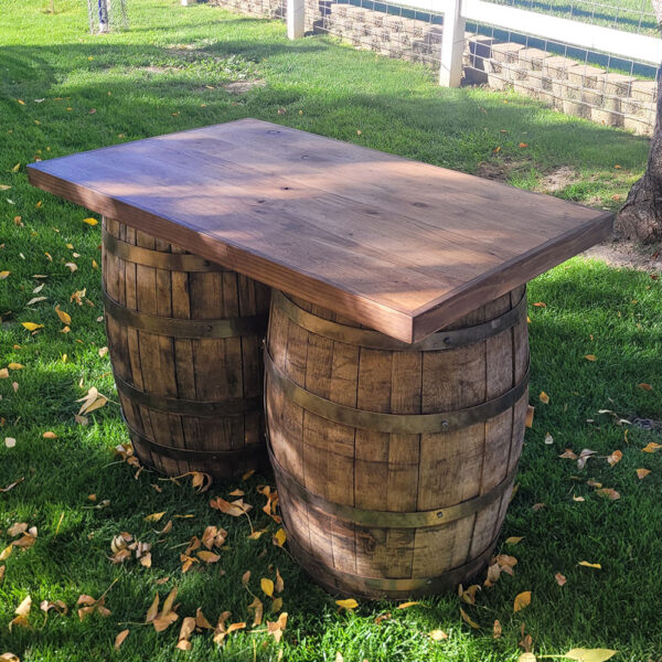 rectable table for whiskey barrels