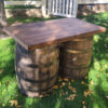 rectable table for whiskey barrels