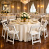 ivory tablecloths with chairs
